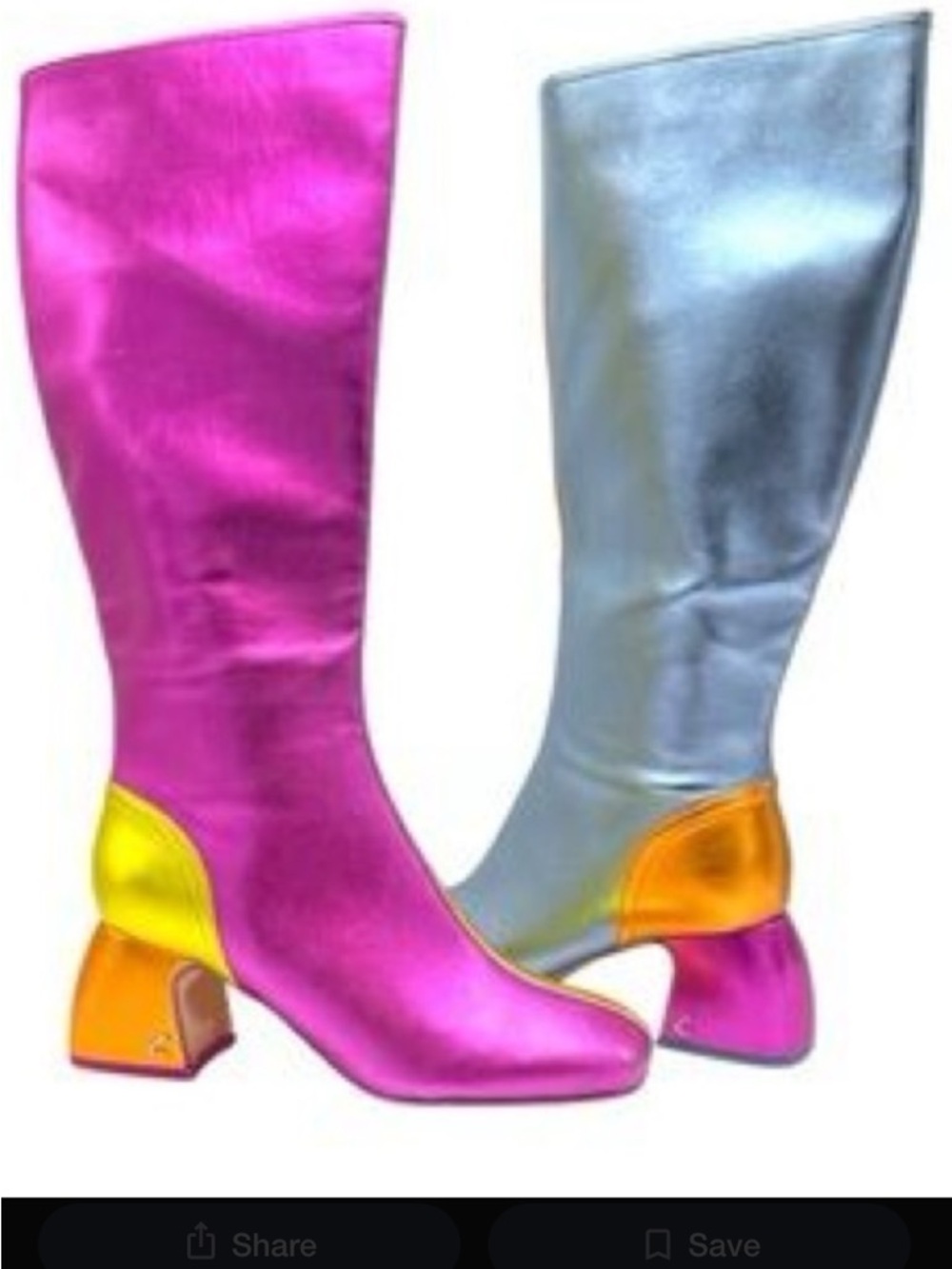 Circus by Sam Edelman Metallic Orange Pink Knee Boots Sz 11 NWOT 70s Disco Party